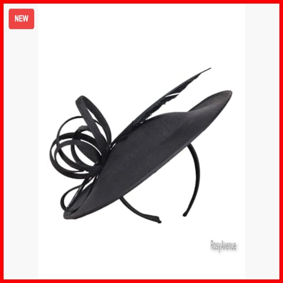 Wide Brim Derby Hat Adjustable Formal Fascinator for Church Wedding Tea Party main image 6